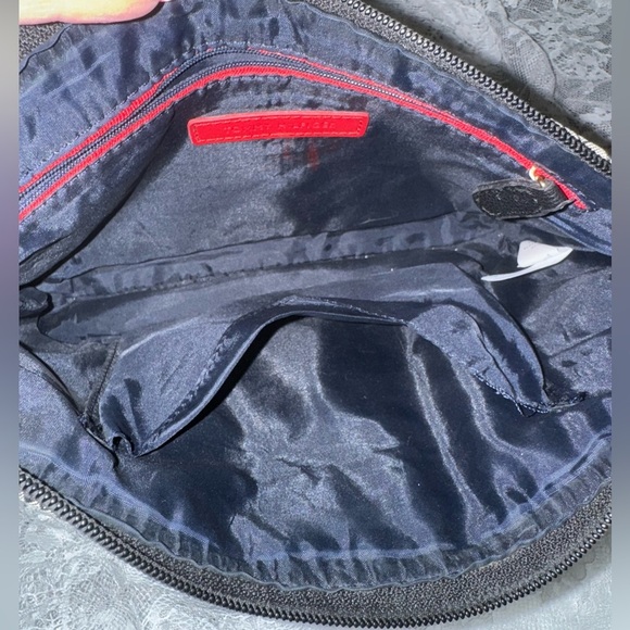 Tommy Hilfiger Canvas Crossbody Purse Bag Gold Logo Faux Leather Trim EUC Cute - Picture 11 of 15